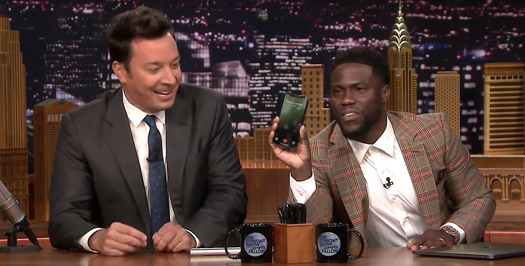 Dwayne 'The Rock' Johnson Kicks His Feud With Kevin Hart Up A Notch On 'The Tonight Show'