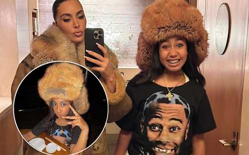 KIM KARDASHIAN AND DAUGHTER NORTH WEST SHOW OFF THEIR FURTASTIC LOOK DURING DINNER OUTING