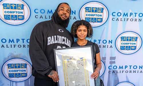 THE GAME GETS SUPPORT FROM HIS DAUGHTER AS HE IS HONORED IN HIS HOMETOWN